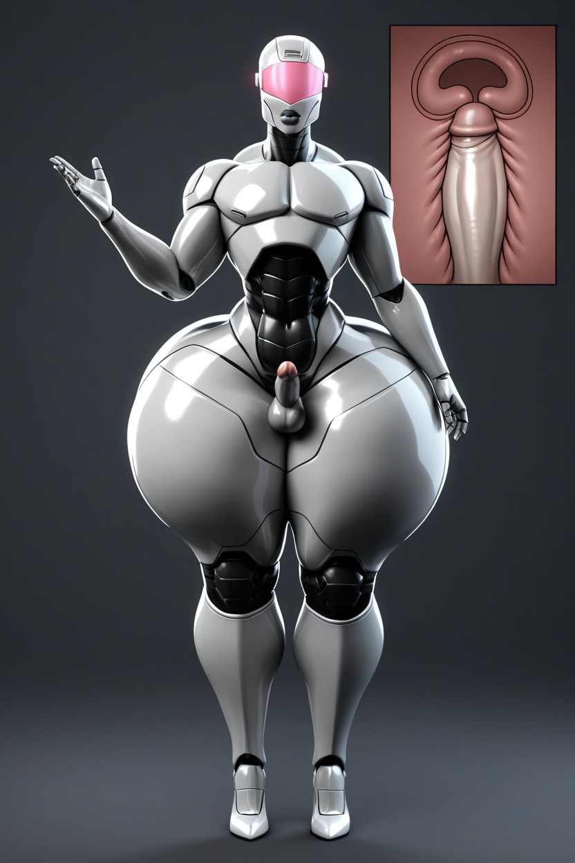 Internal Mechanics In View, Huge Thighs, Pink Eye AI Gay Porn