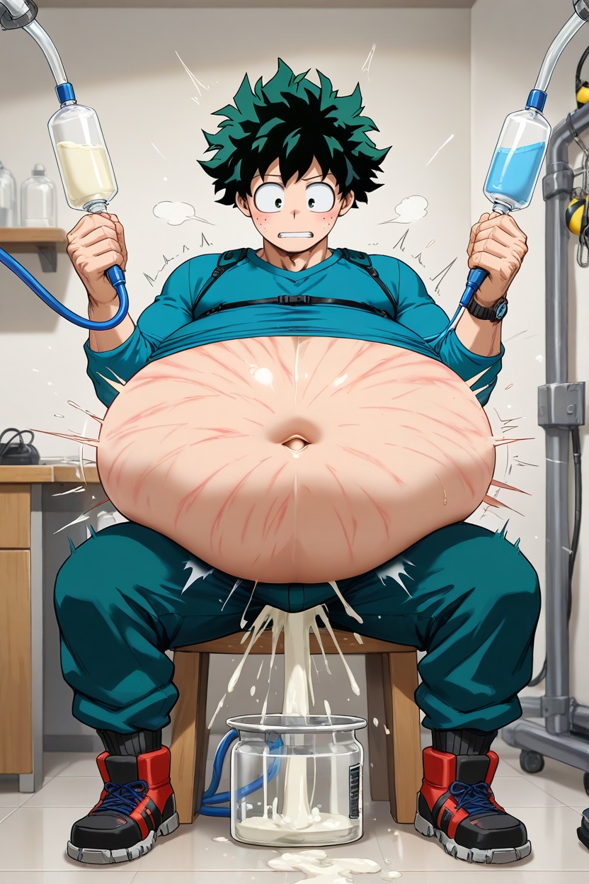 Inflation With Belly Bursting, Man, Male AI Gay Porn