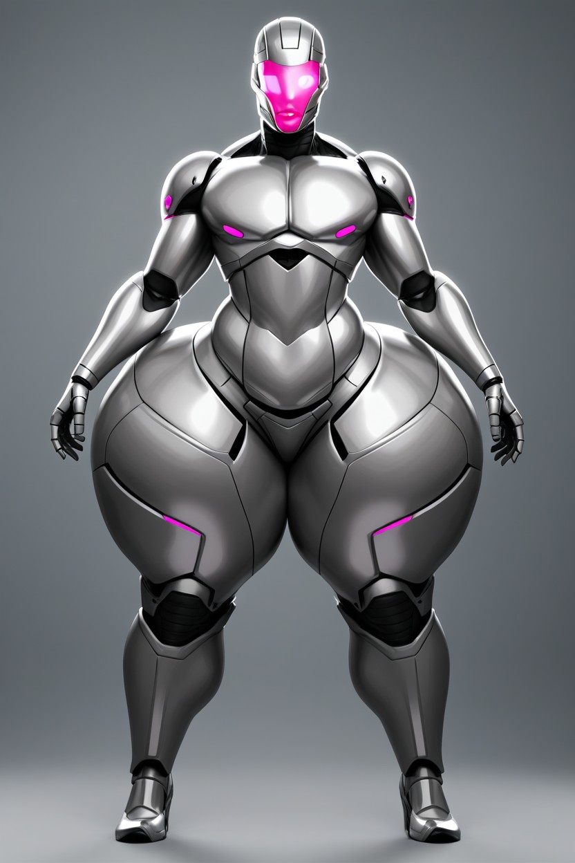 Ass Bigger Than Body, Unique Pink Robot Digital Eye, Robot AI Gay Porn