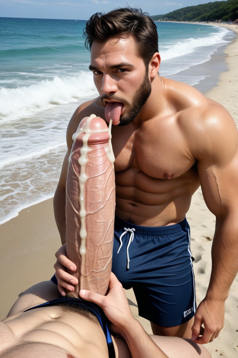 Huge Balls, Licking Cock, Hyper Cum AI Gay Porn