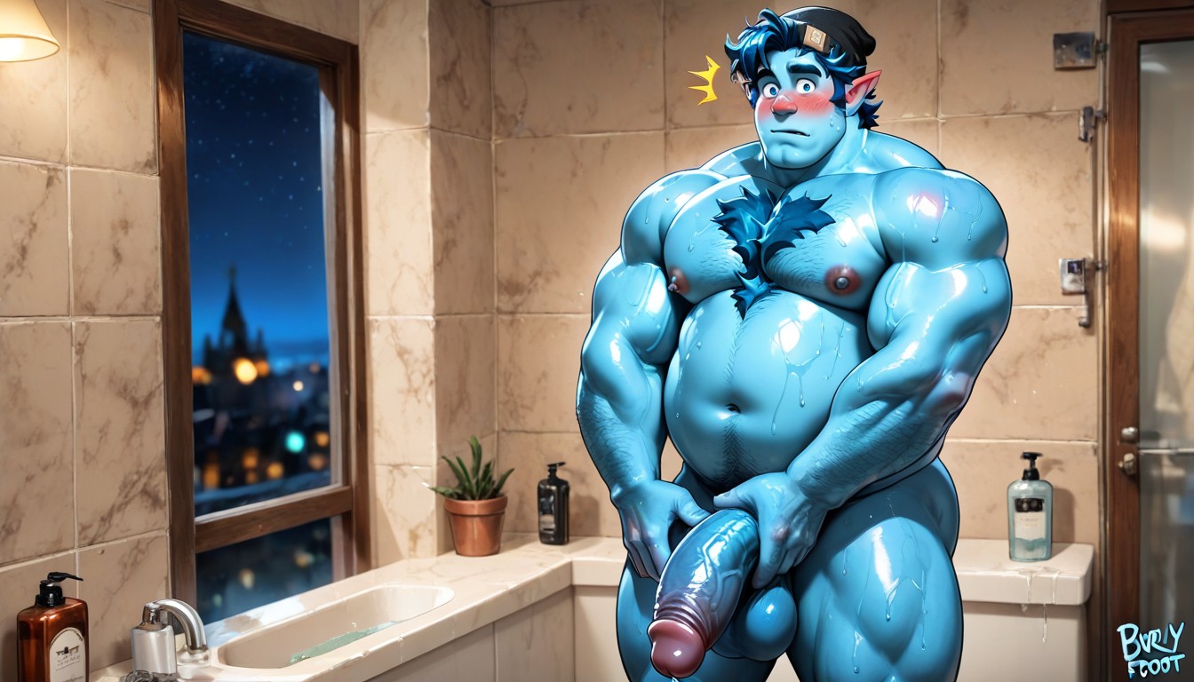 Caught In The Act, In Bathroom, Bara AI Gay Porn
