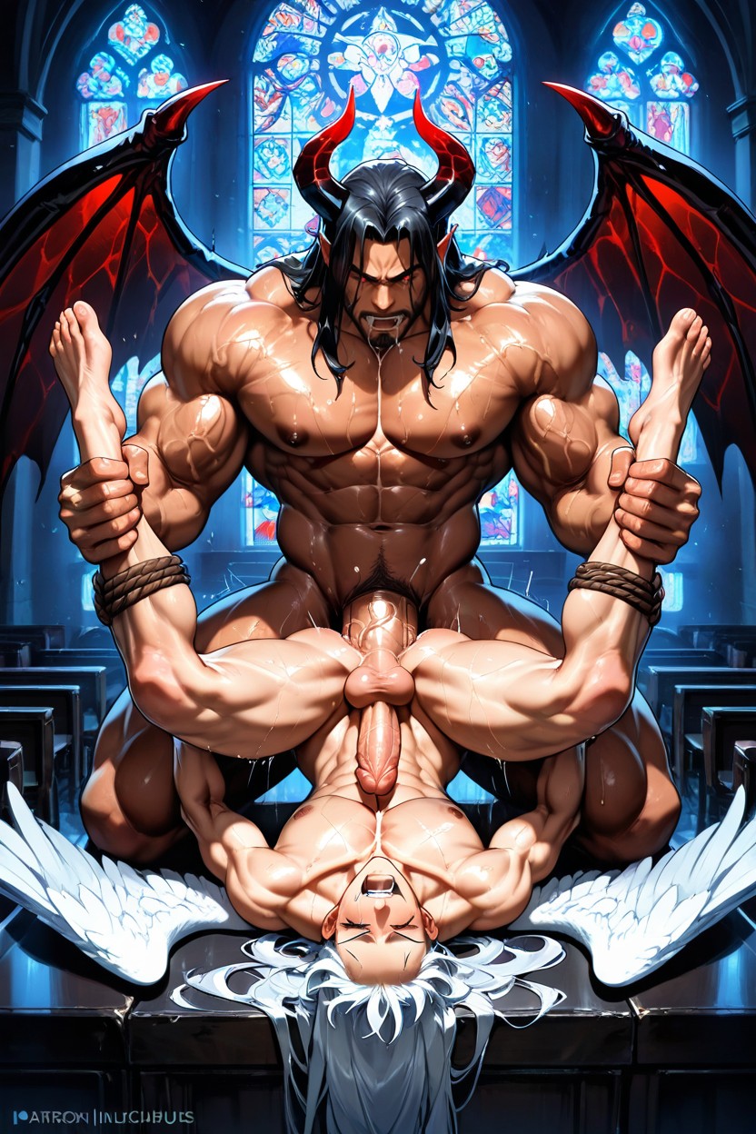 Gay Sex, Pushing Past Balls Deep, Sweaty Skin AI Gay Porn