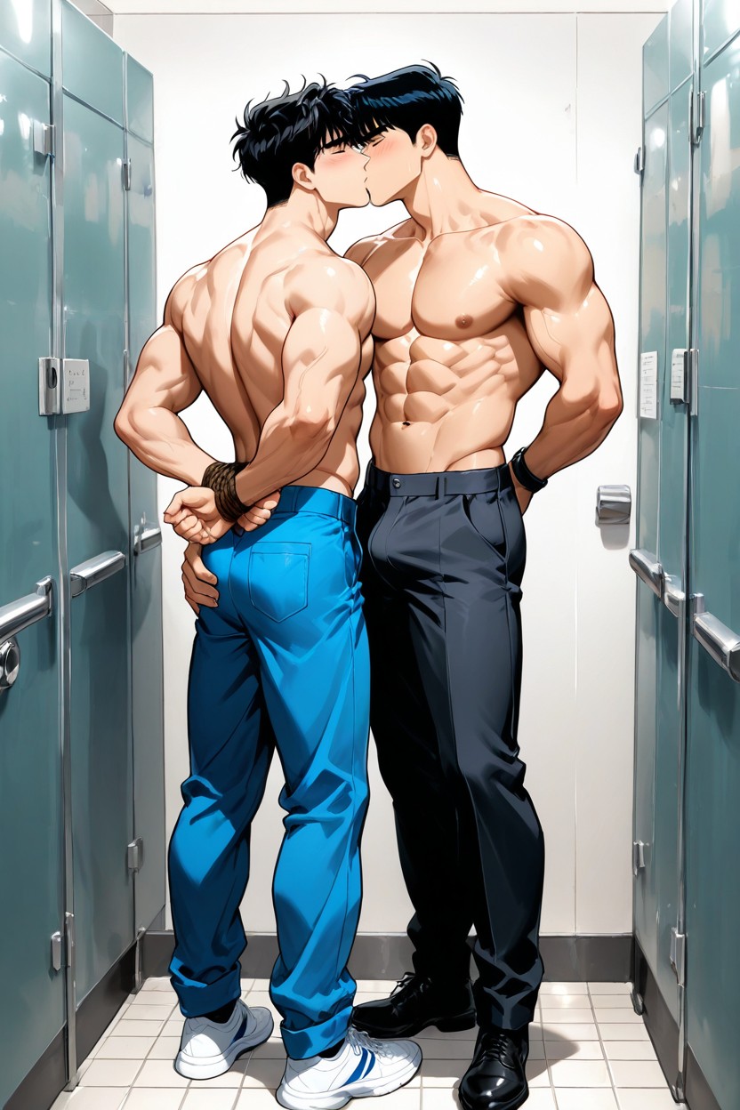 Athletic Build, 18+, Topless AI Gay Porn