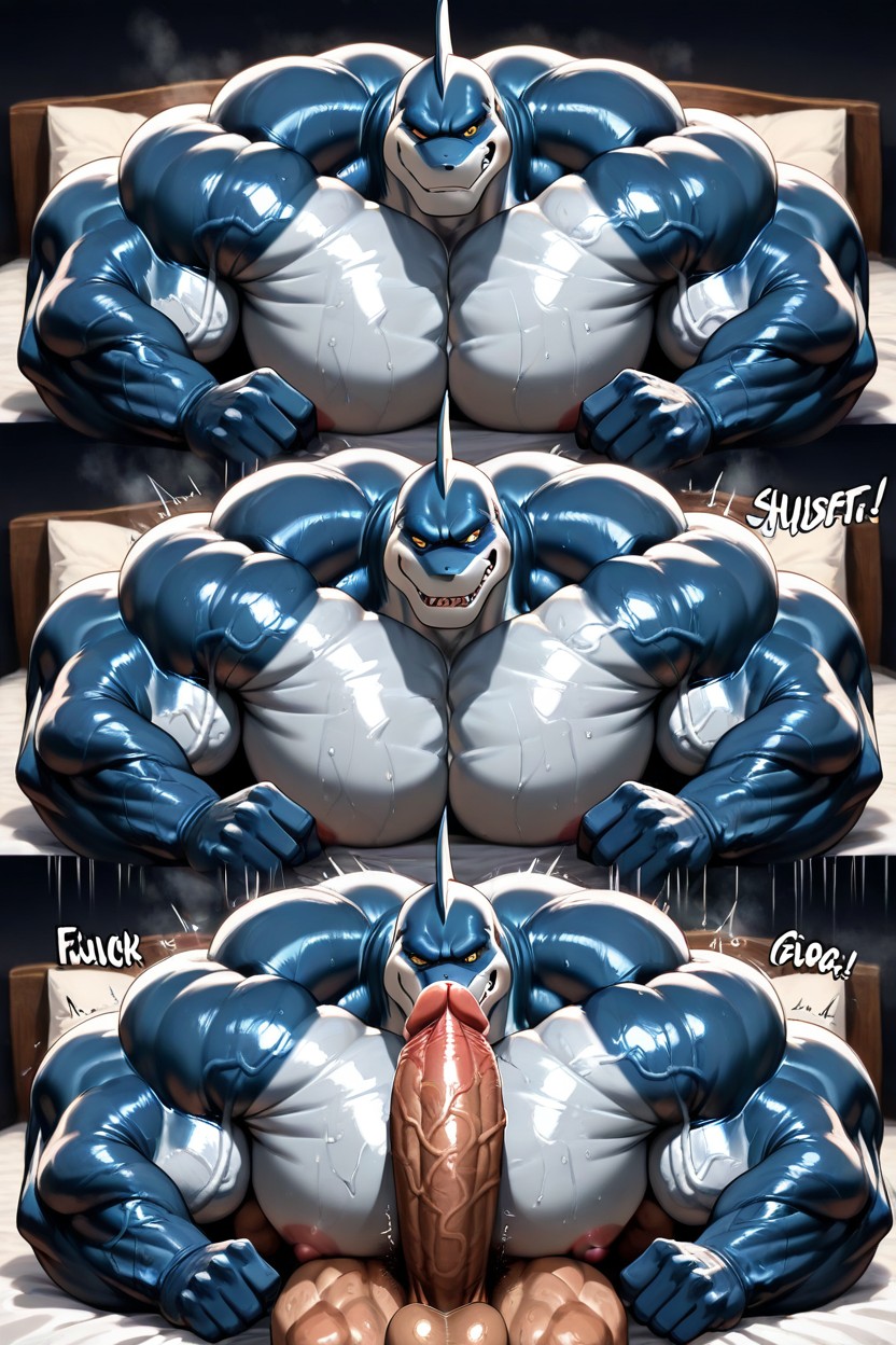 Huge Muscles, 横たわる, Gigantic Pecs ゲイAIエロ