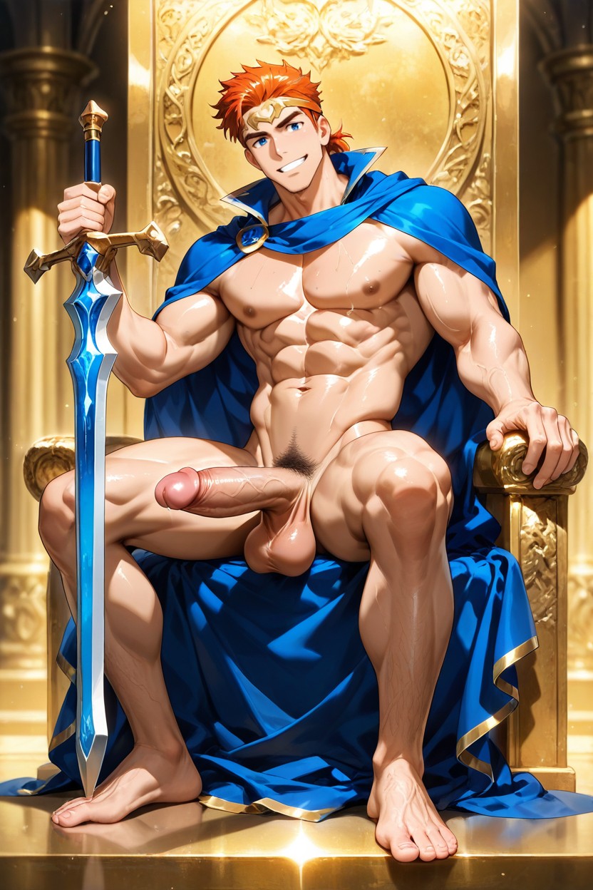 Pelo Pelirrojo, Feliz, Grande Porno gay IA