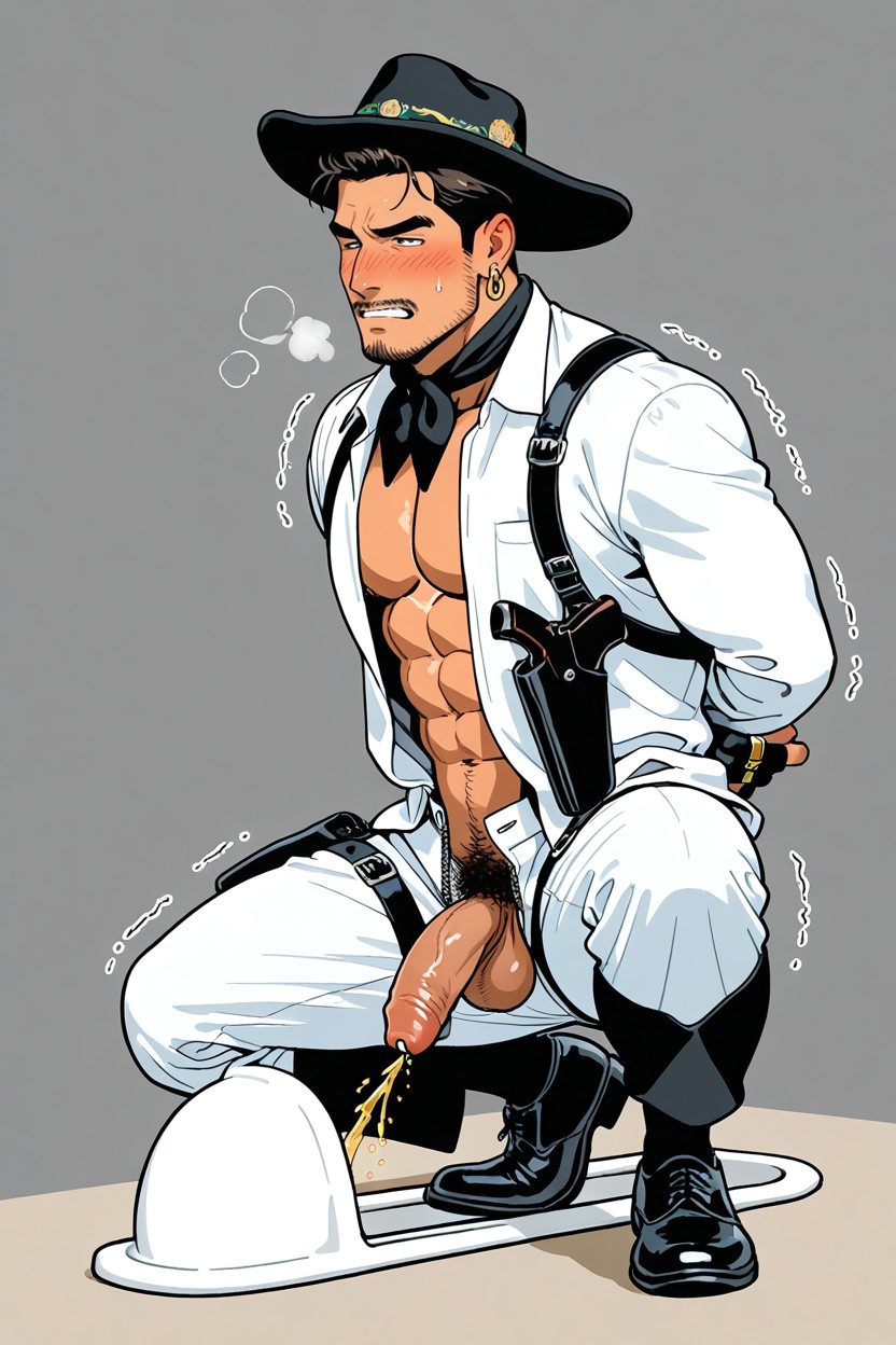 Small, Gold Earrings, Latino AI Gay Porn
