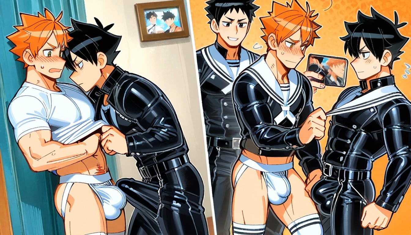 Masculine, Tall Men, Tobio Kageyama Black Hair Guy From Haikyuu AI Gay Porn