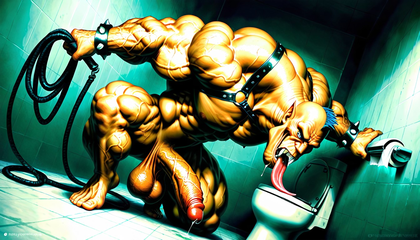 Low Hanging Balls, Veiny Muscles, Detailed Muscles ゲイAIエロ