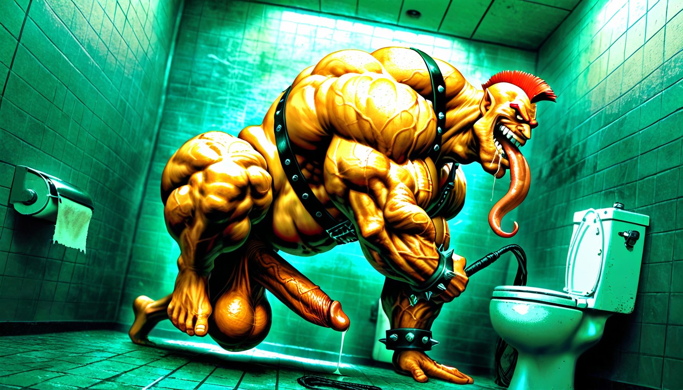 Hyper Muscles, Mighty Man, Pissing AI Gay Porn