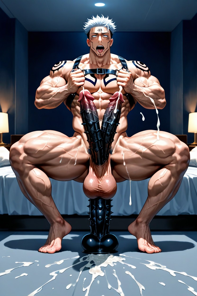 25+, Naked, Double Cock AI Gay Porn