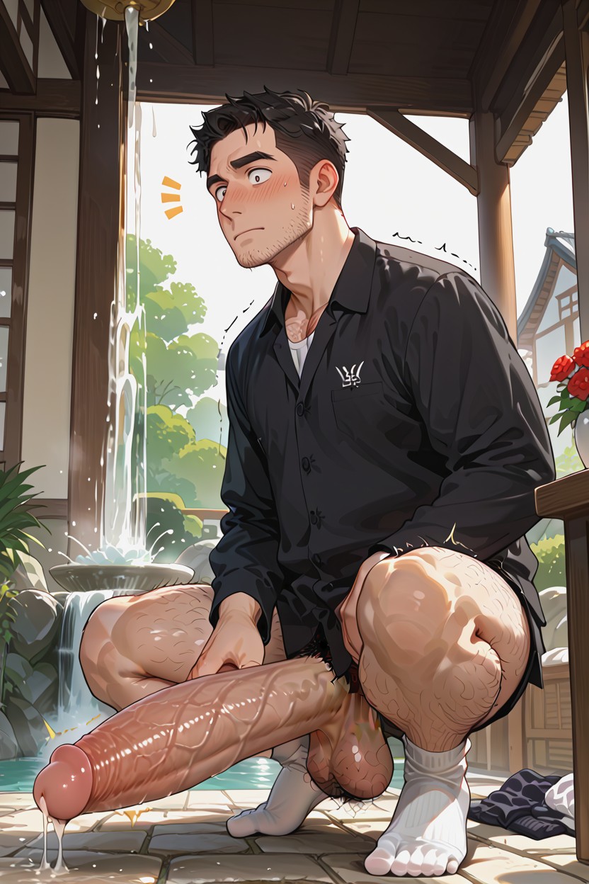 Surprised Face, Short Length, Man AI Gay Porn