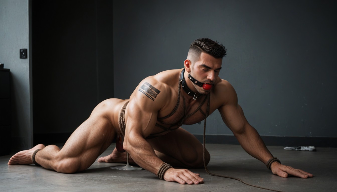 Shibari, Collar, 18+ AI Gay Porn