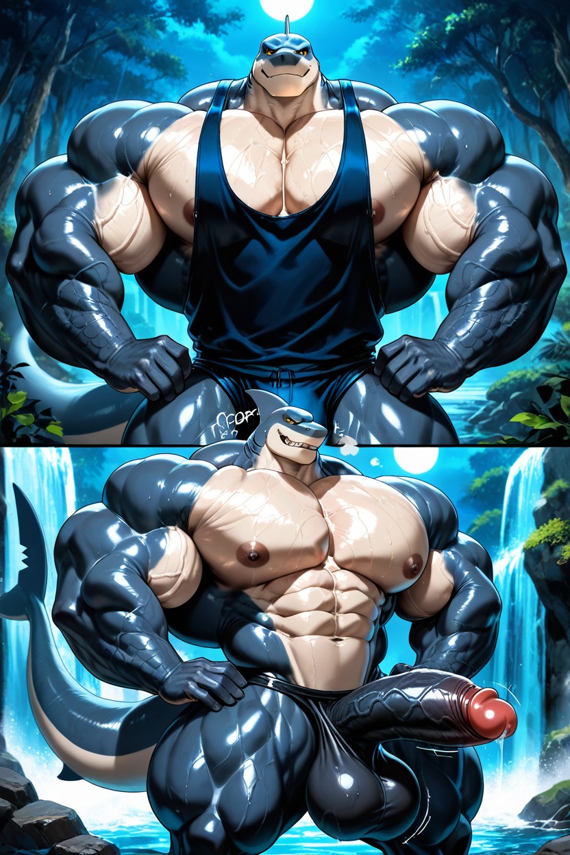 Colossal Balls, Colossal Pecs, Oversized Muscles Porno IA Gay