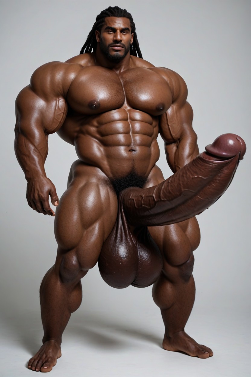 Dreadlocks, Huge Hard Penis, Giant Hyper Monster Cock AI Gay Porn