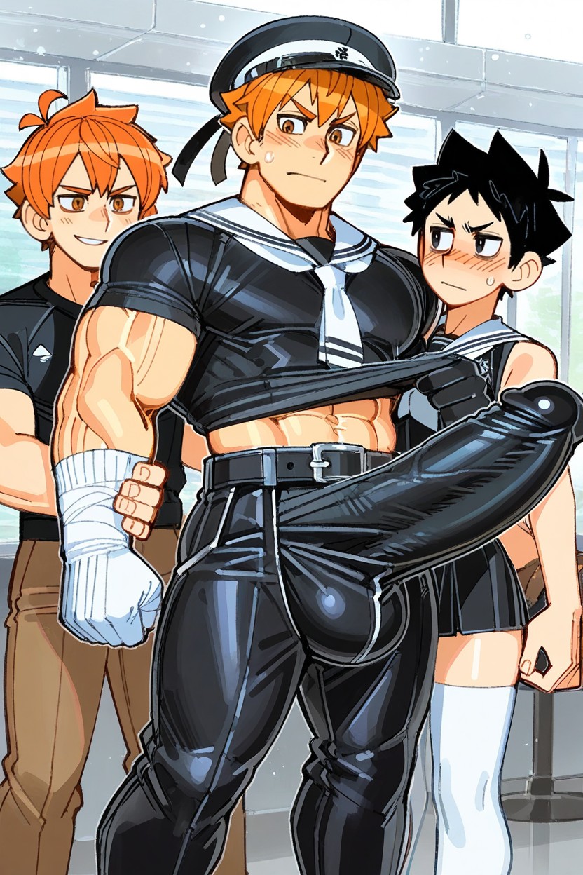 Penis Bulge, Male Focus, Hinata Winks His Left Eye AI Gay Porn