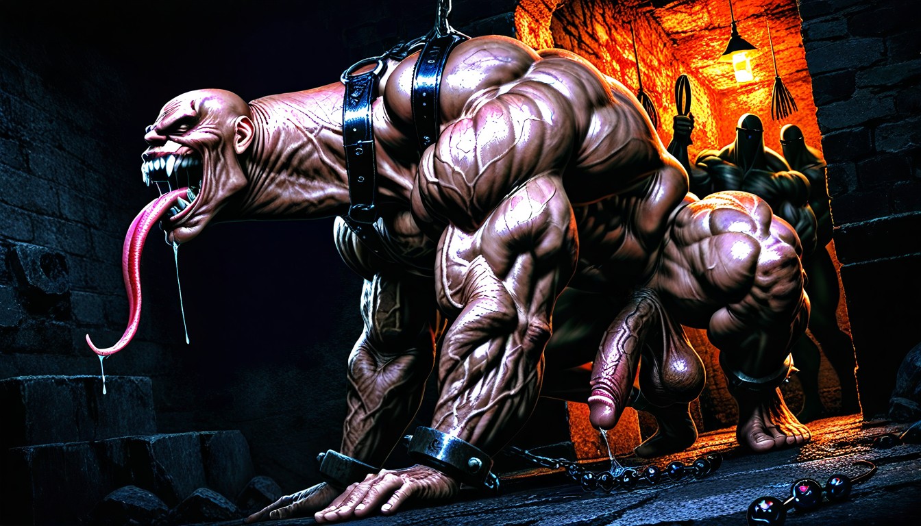 Correct Anatomy, Shackles On Ankles, Thick AI Gay Porn