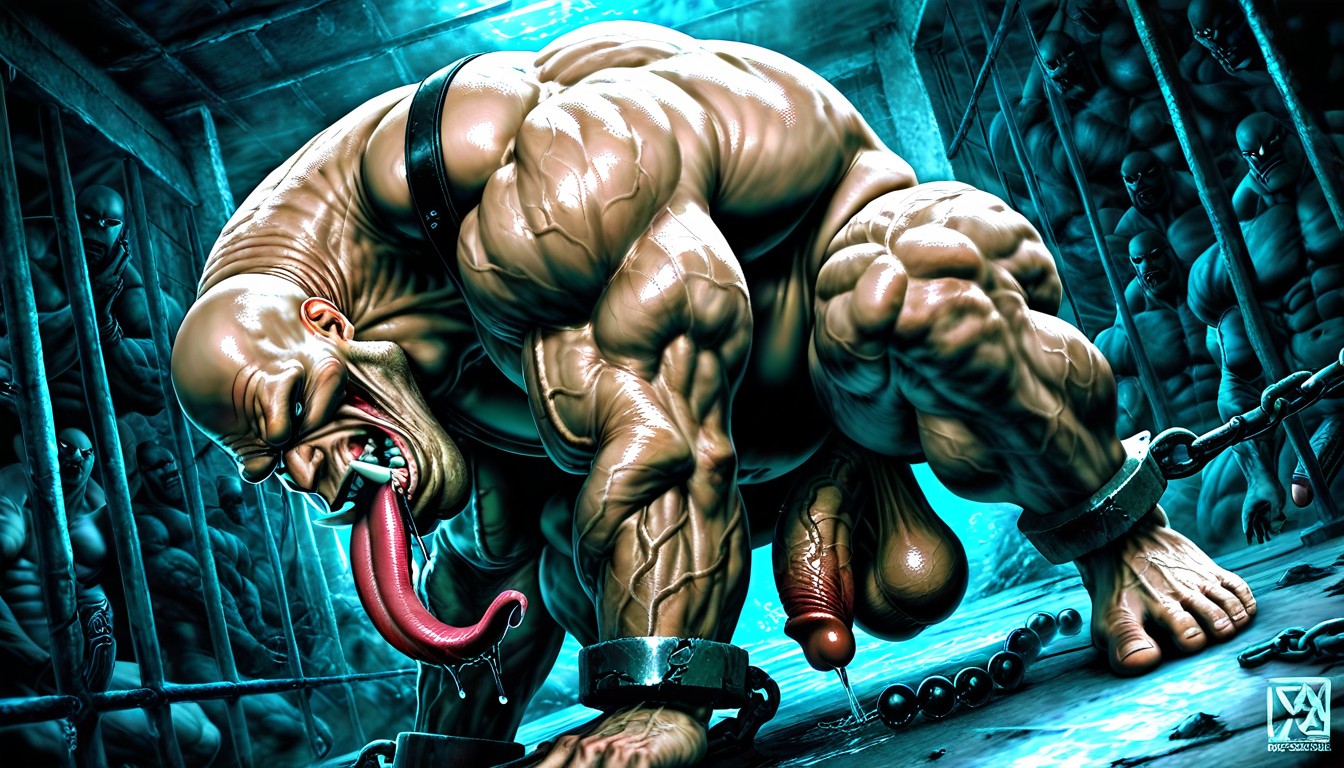 Detailed Muscles, Cleft Chin, Muscle Structure AI Gay Porn
