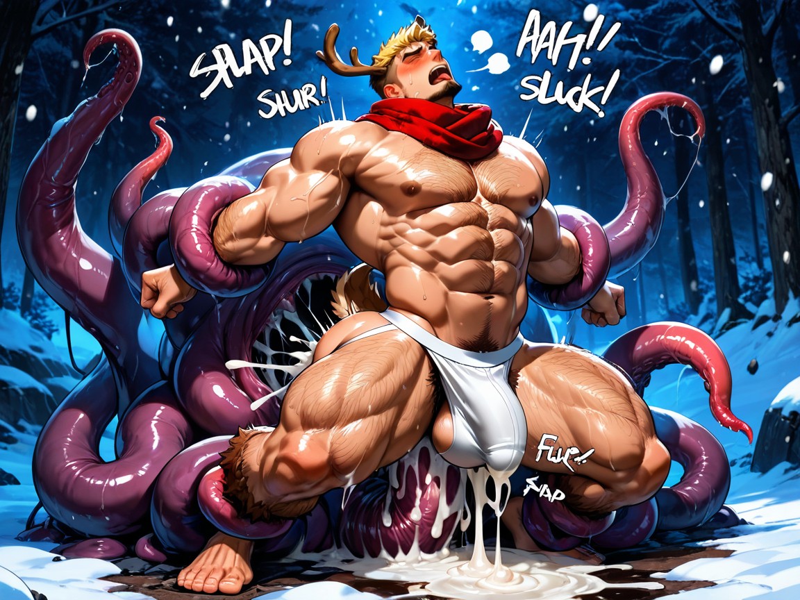 Dissolving Clothes, Antlers, Sweat AI Gay Porn
