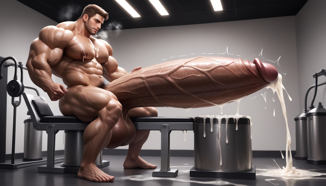 Erect, Using Breeding Mount, Naked AI Gay Porn