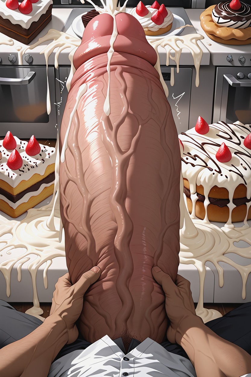 Males Only, Hyper Excessive Cum, Putting Penis Inside Pastry Porno gay IA