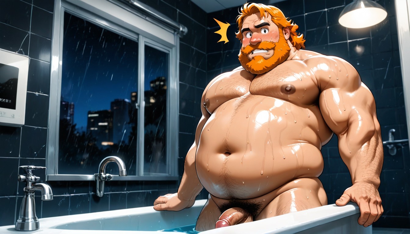 Fat, Wide Chin, Sad AI Gay Porn