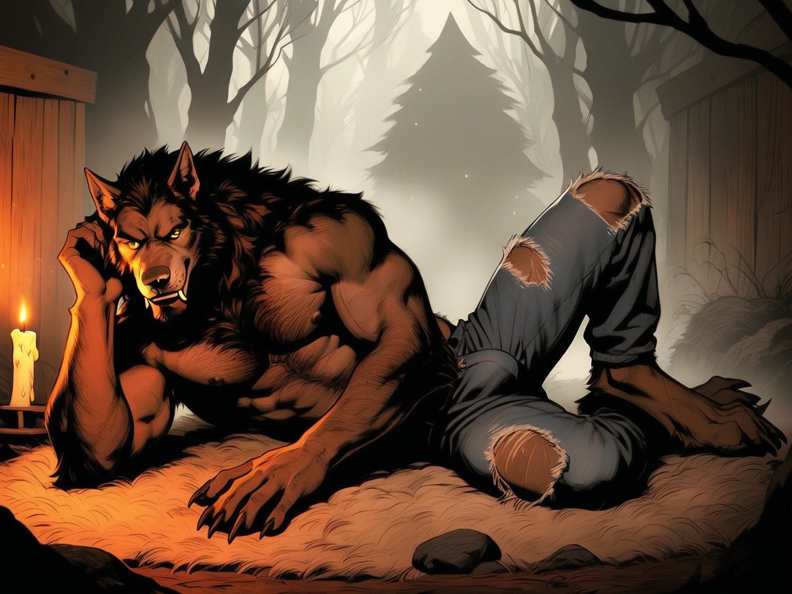 Heavy Fog In The Air, Werewolf’s Pants Unbuttoned, Wearing Ripped Jeans Porno IA Gay