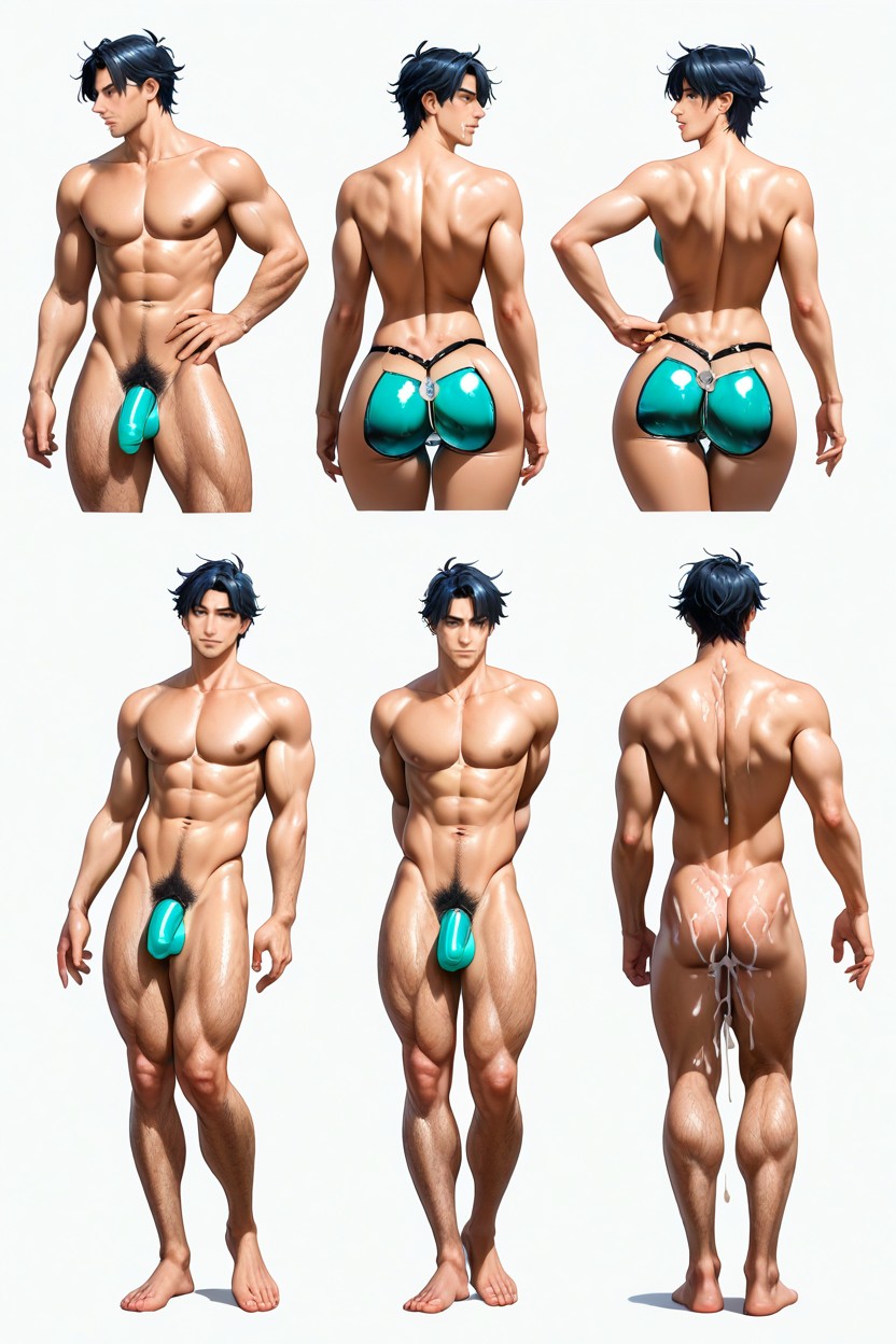 Hourglass Figure, Legs Together, Relaxed Pose Porno IA Gay