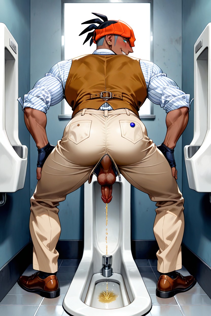 Pissing In Standing Urinal, Raihan From Pokémon, Backlit AI Gay Porn