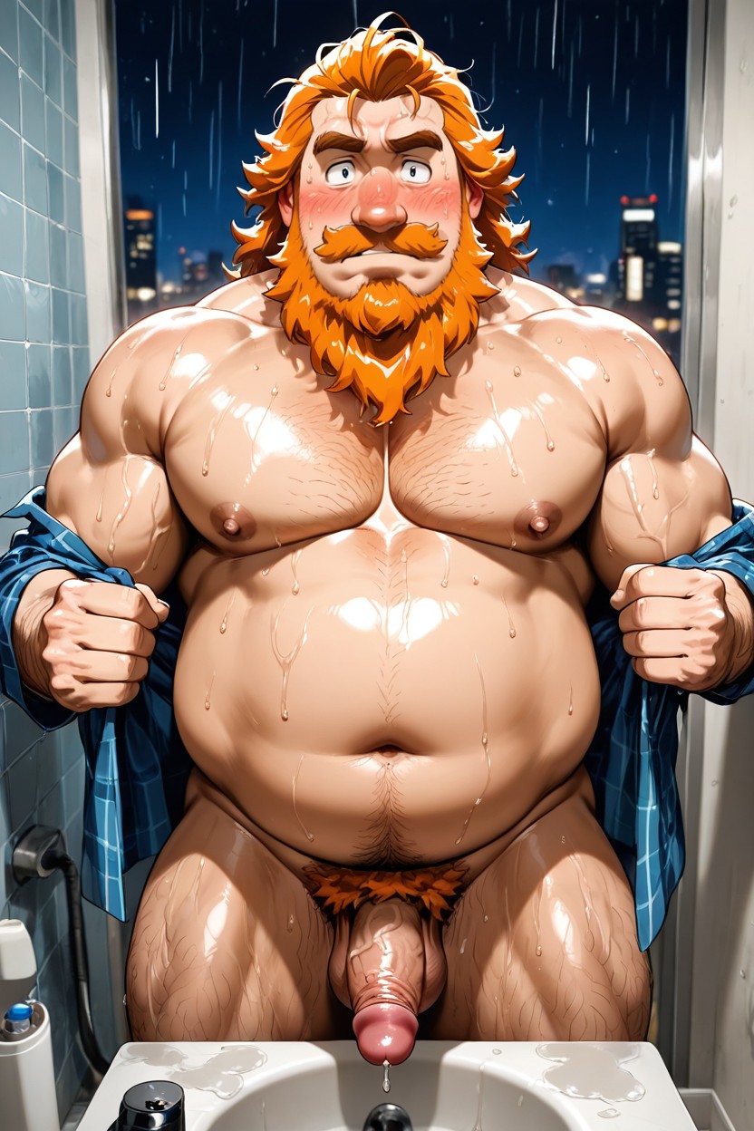 Burly, Manly, Shaved Face Porno IA Gay
