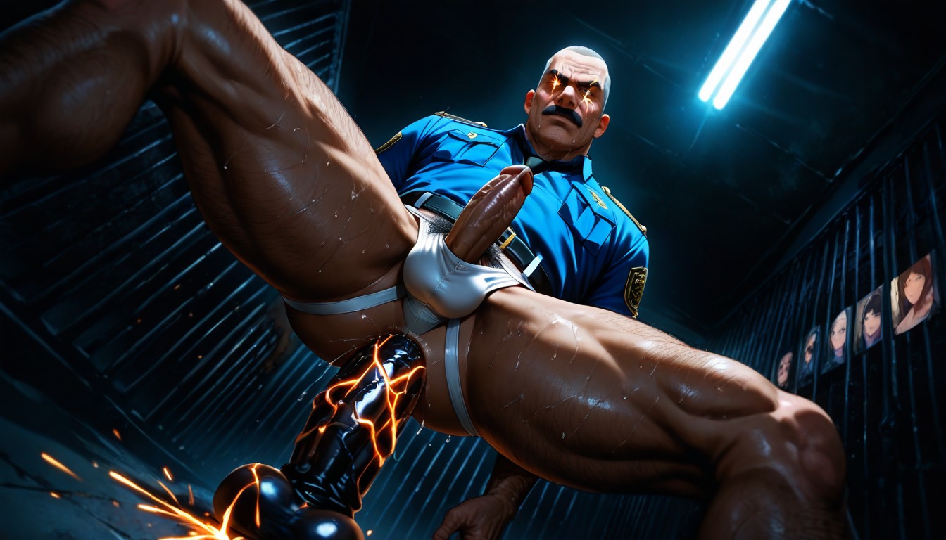 Gods Of Thunder As Virile Fit Male Policemen, Wearing A Light Blue Police Shirt, Mustache Porno gay IA