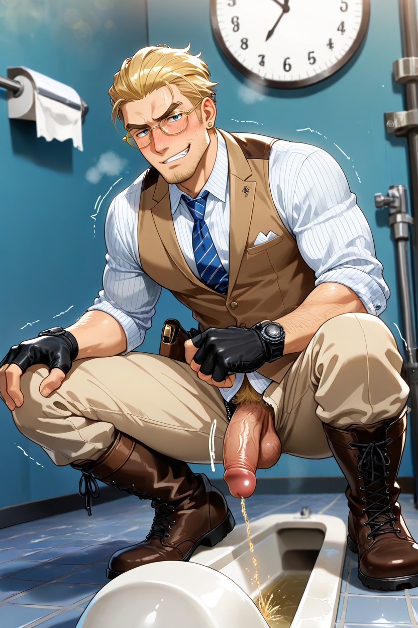 Gun Sidearm, Hairy Ballsack, Muscular AI Gay Porn