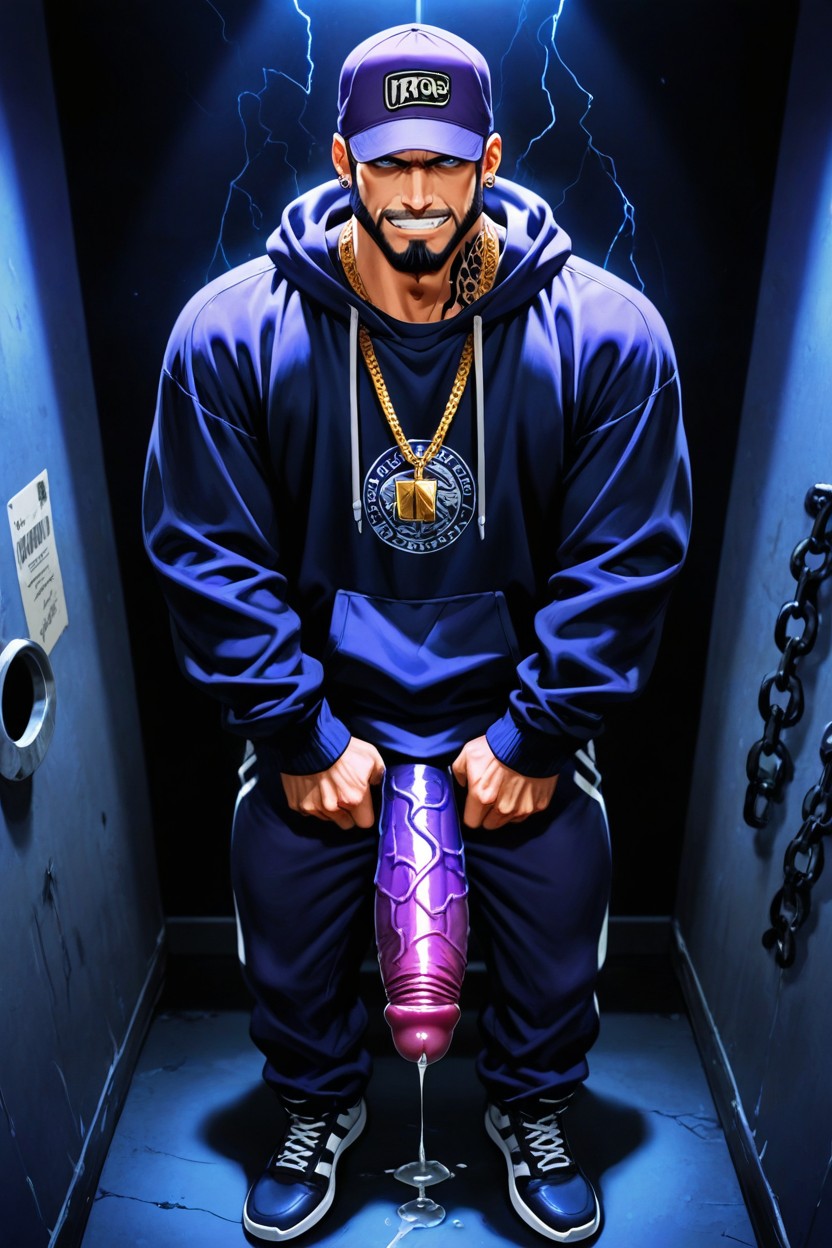 Pulling Up Hoodie, Lines Of White Powder, Venezolano AI Gay Porn