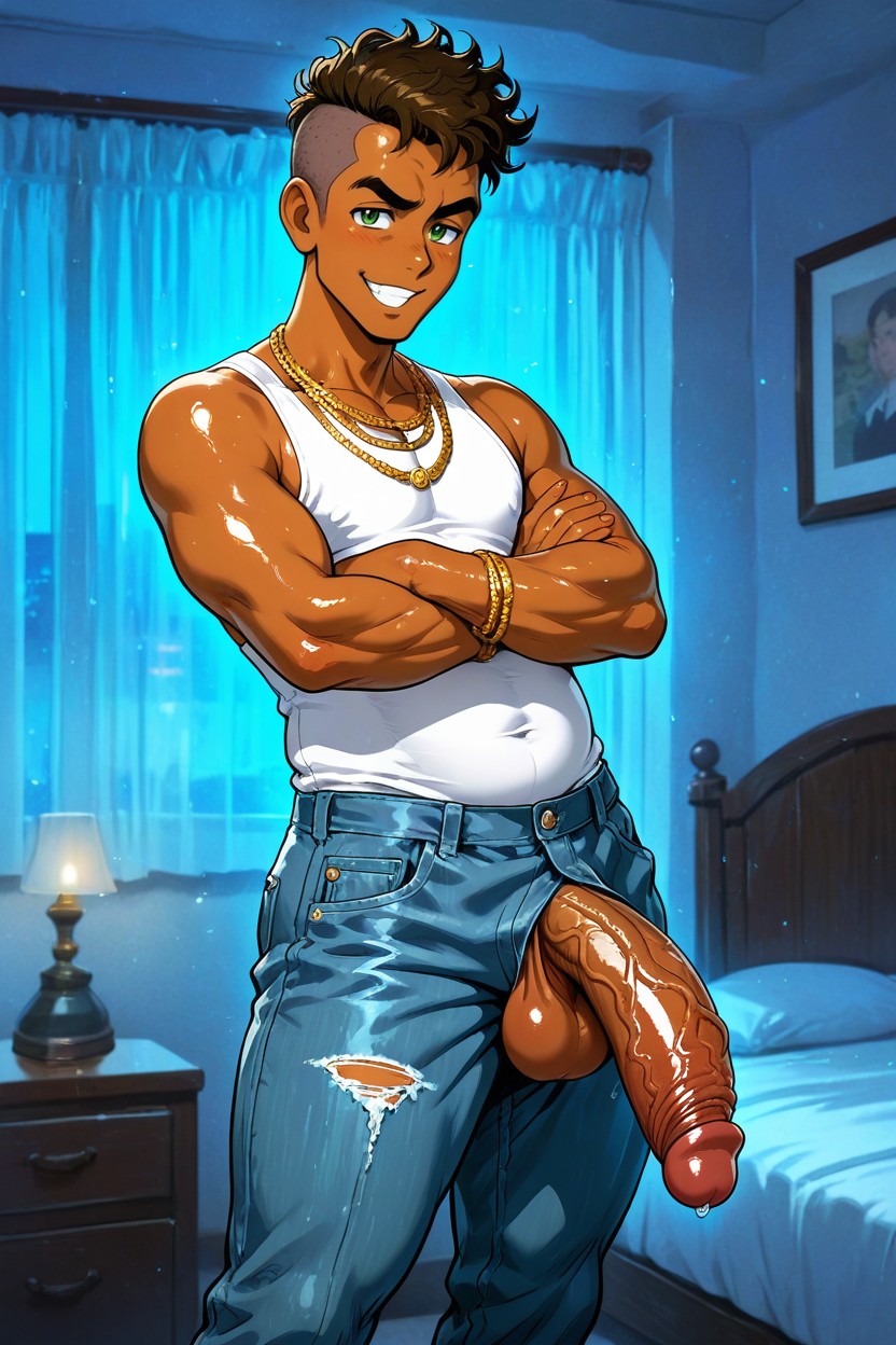 Melkor Mancin Artstyle, No Pubes, Shaved Hair AI Gay Porn