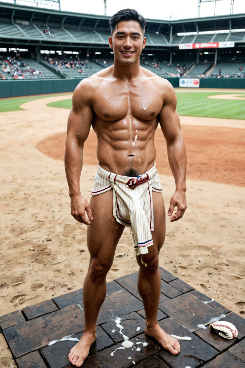 Sharp Focus, Hairy Armpits, Defined Jawline AI Gay Porn