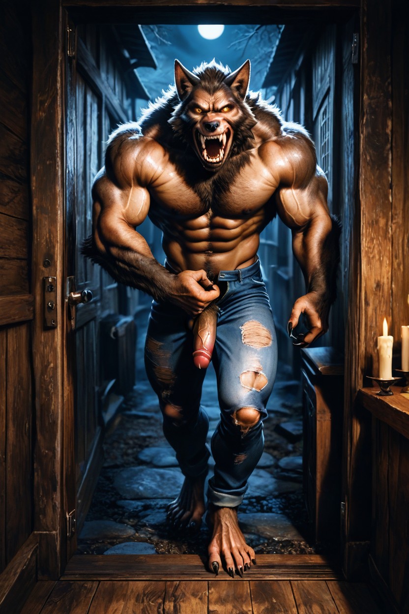 Veiny Glistening Shaft, Dangling Hairy Balls, Wide-shot Porno IA Gay