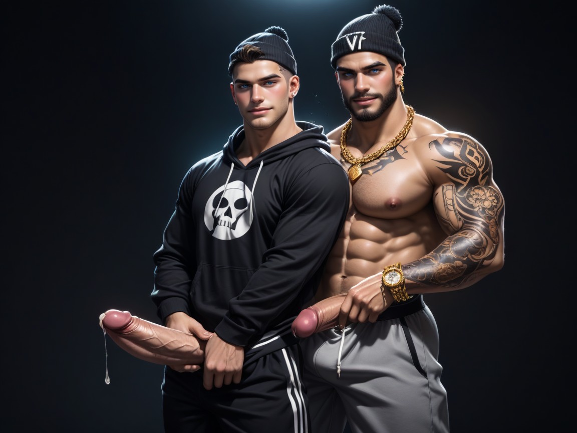 Black Background, Club, Solo Male AI Gay Porn