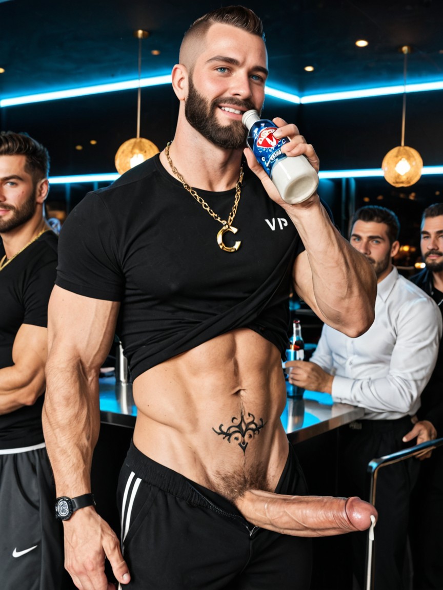 Cosplay, Extremely Long Flaccid Penis, God Of Thunder As Gangster Standing In Nightclub Porno gay IA