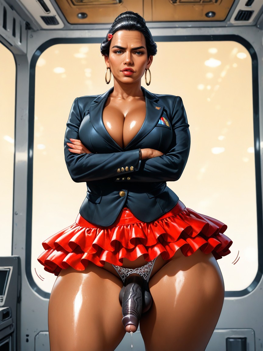Blazer Top, Casual, Hair Bun AI Gay Porn