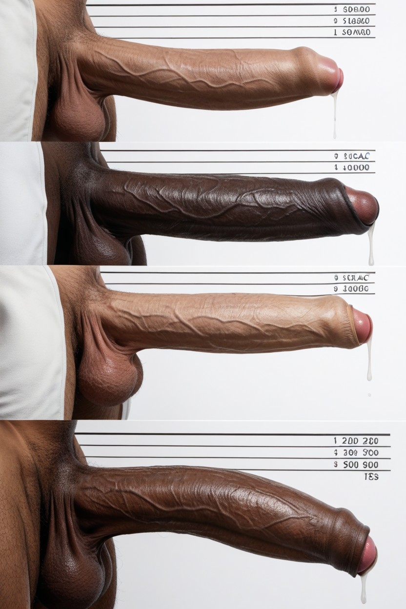 Same Penis Shown Multiple Times, White Background, Disembodied Penis AI Gay Porn