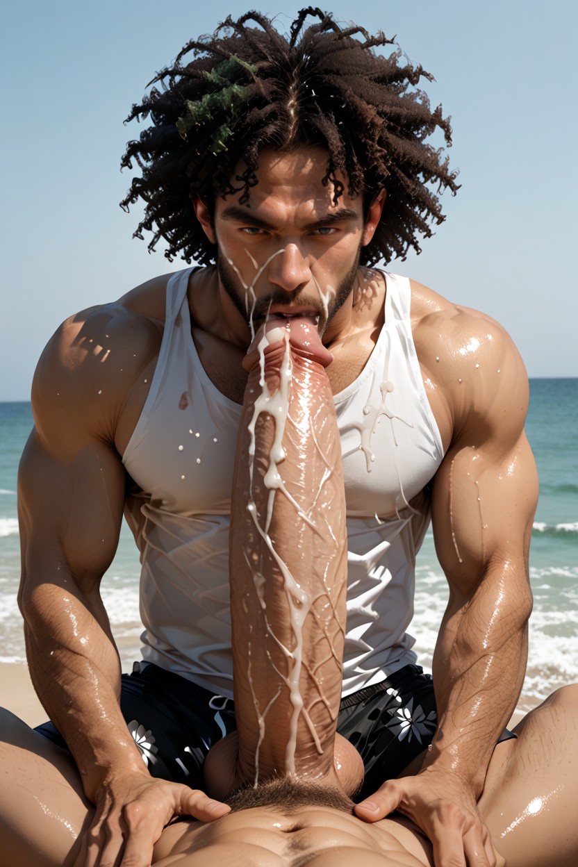 Hyper Huge Balls, Blowjob, Only Men AI Gay Porn