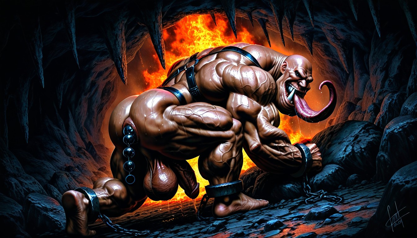 Exposed Muscle Thighs, Muscular Pecs, 18+ AI Gay Porn