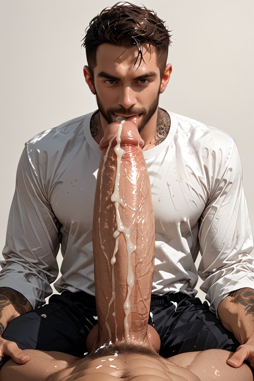 Wet, Focus On Cock, Light Skin African AI Gay Porn