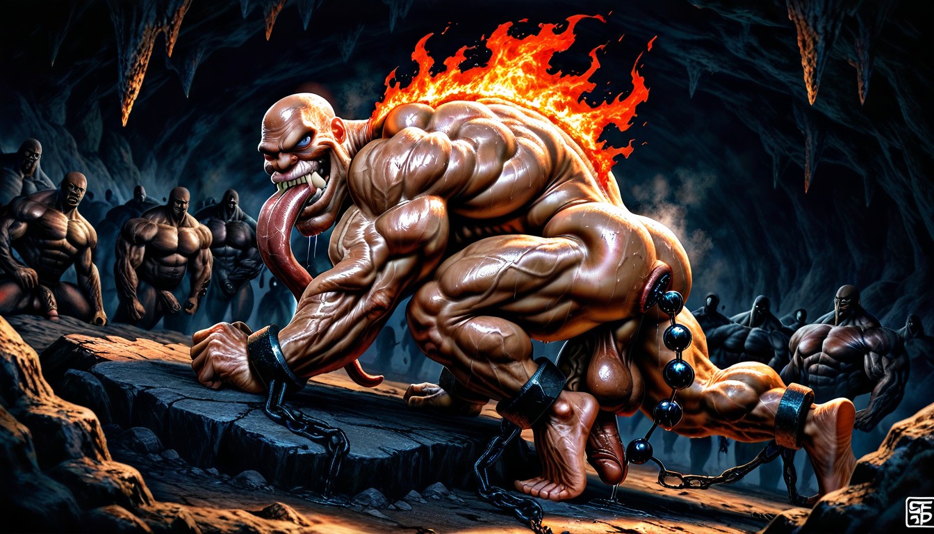 Face Visible, Blowjob (3rd Person), Exposed Muscle Thighs AI Gay Porn