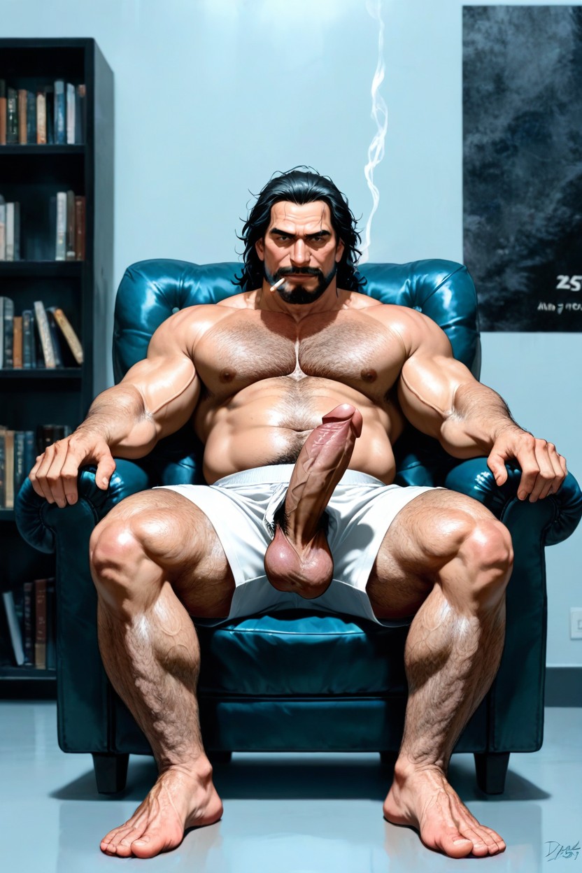 Front View, Thick, Hairy Body AI Gay Porn