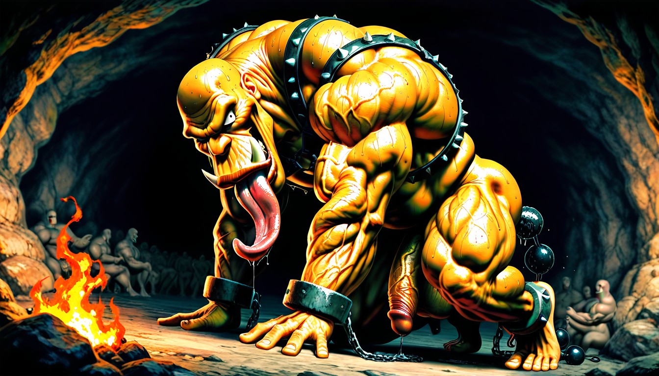 Exposed Asshole, Realistic Style, Muscular Pecs AI Gay Porn