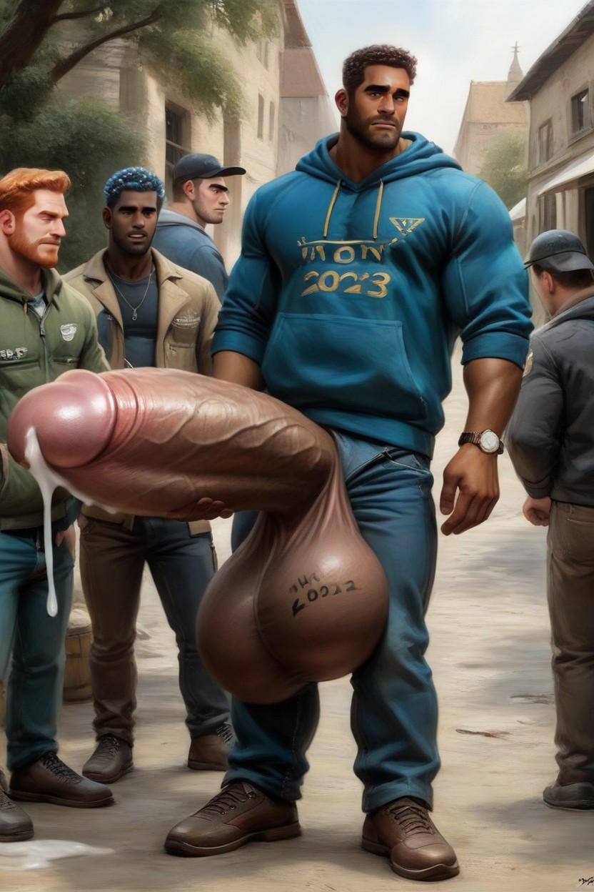 Males Only, Hd, Everyone Looking Surprised At Penis AI Gay Porn