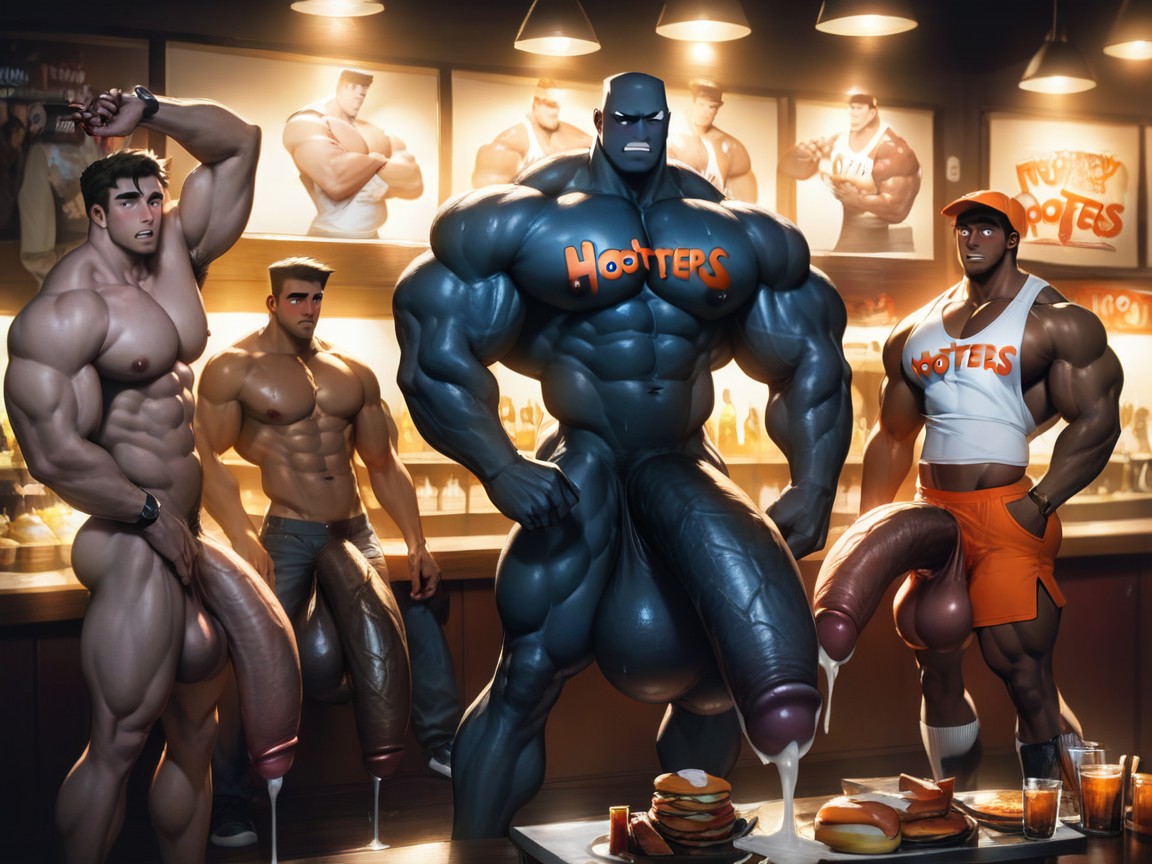 Exhibitionism, Voyeur, Large Group Of Men AI Gay Porn