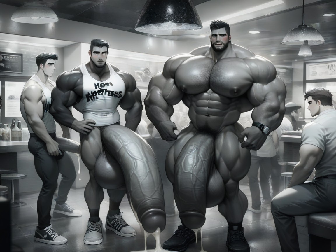 Fix Anatomy, Public Group Of Many Handsome Manly Guys, Looking Surprised At Penis Porno gay IA