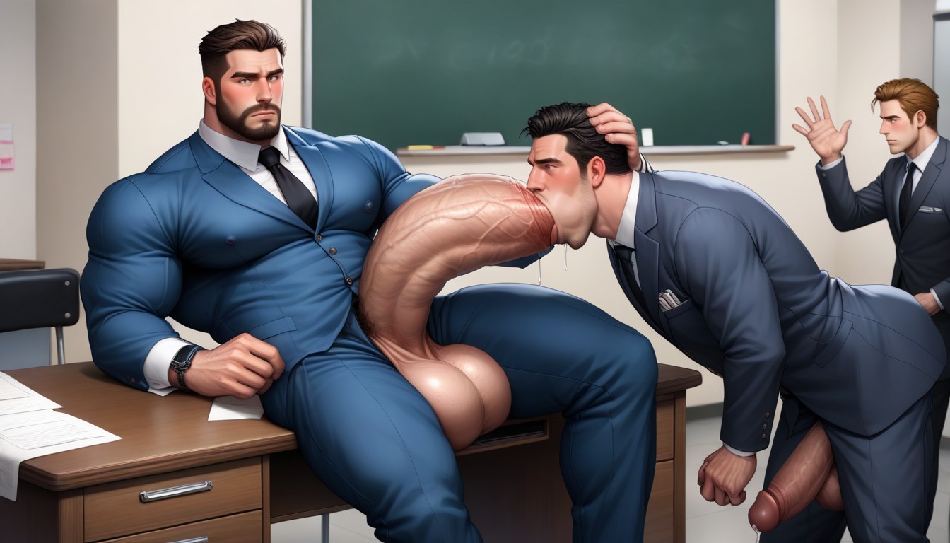 Fix Anatomy, Only Men, Teacher With Pants On With Giant Erect Bulge AI Gay Porn