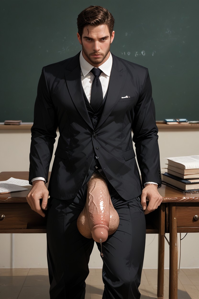 Many Men Dressed In Suit Uniforms In Background Gather To Watch, Hd, Blushing AI Gay Porn